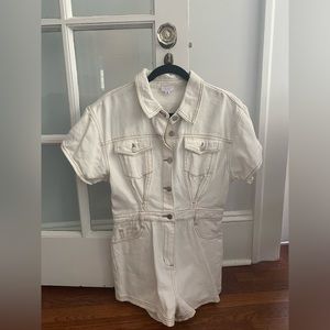 White Denim Romper